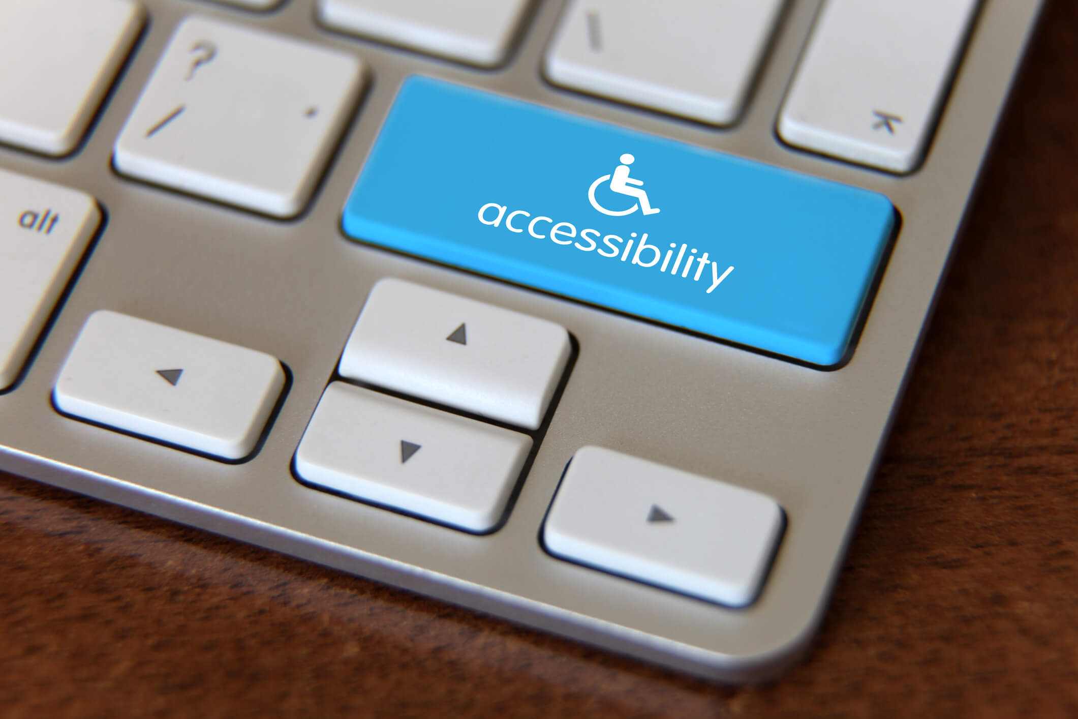 a keyboard blue button that reads accessibility representing digital accessibility lawsuits in lancaster